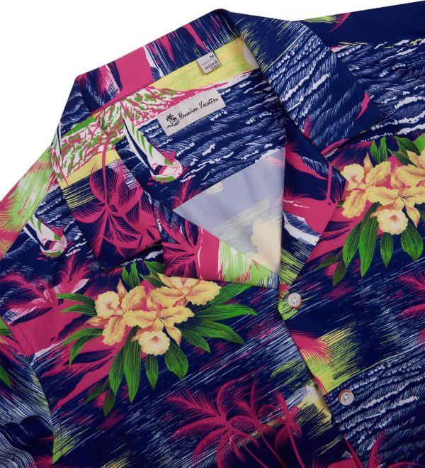 Alimens & Gentle Hawaiian Shirt for Men Summer Beach Casual Short Sleeve Button Down Shirts Printed Tropical Vacation Shirts - Image 60