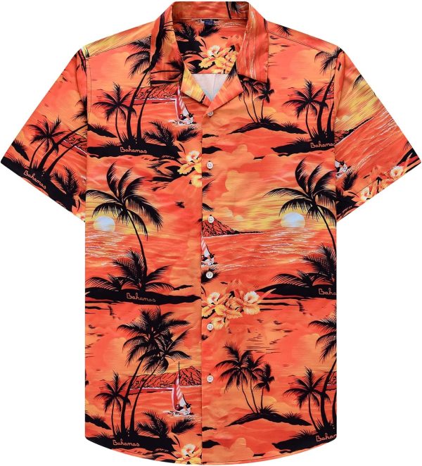 Alimens & Gentle Hawaiian Shirt for Men Summer Beach Casual Short Sleeve Button Down Shirts Printed Tropical Vacation Shirts - Image 63