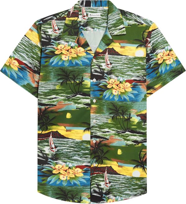 Alimens & Gentle Hawaiian Shirt for Men Summer Beach Casual Short Sleeve Button Down Shirts Printed Tropical Vacation Shirts - Image 81