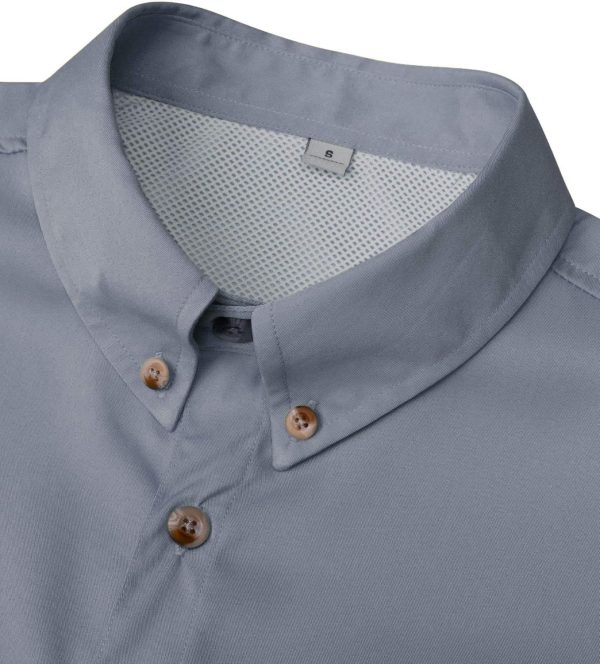 Alimens & Gentle Short Sleeve Fishing Shirt Wicking Fabric Sun Protection Casual Button Down Shirts - Image 4