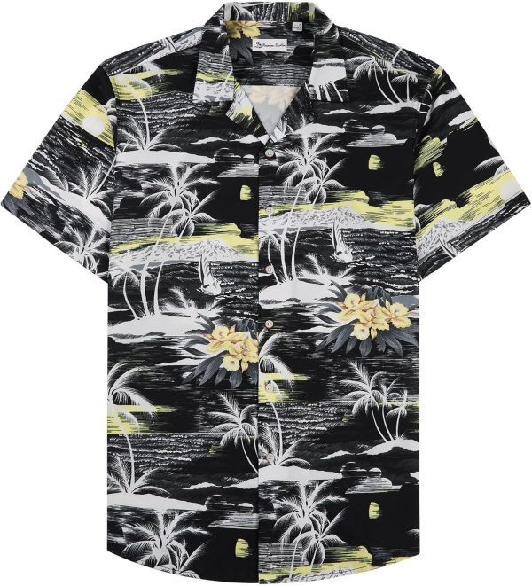 Alimens & Gentle Hawaiian Shirt for Men Summer Beach Casual Short Sleeve Button Down Shirts Printed Tropical Vacation Shirts - Image 93