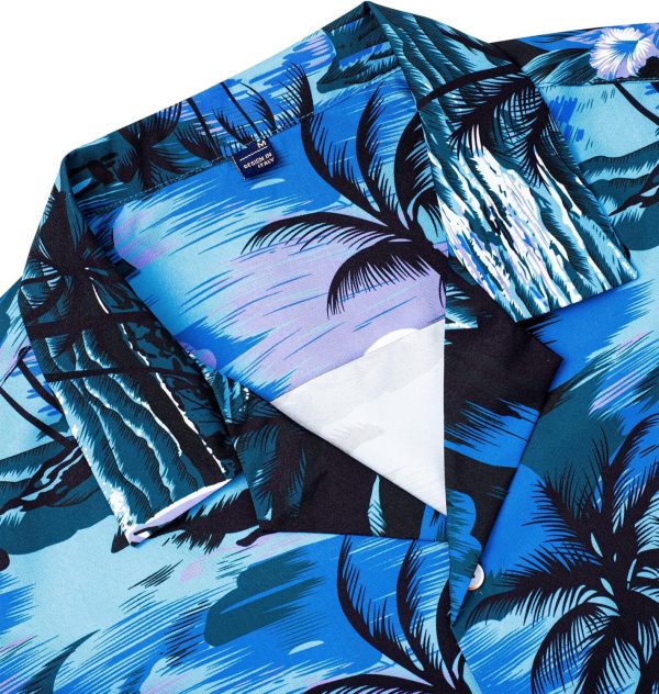 Alimens & Gentle Hawaiian Shirt for Men Summer Beach Casual Short Sleeve Button Down Shirts Printed Tropical Vacation Shirts - Image 98