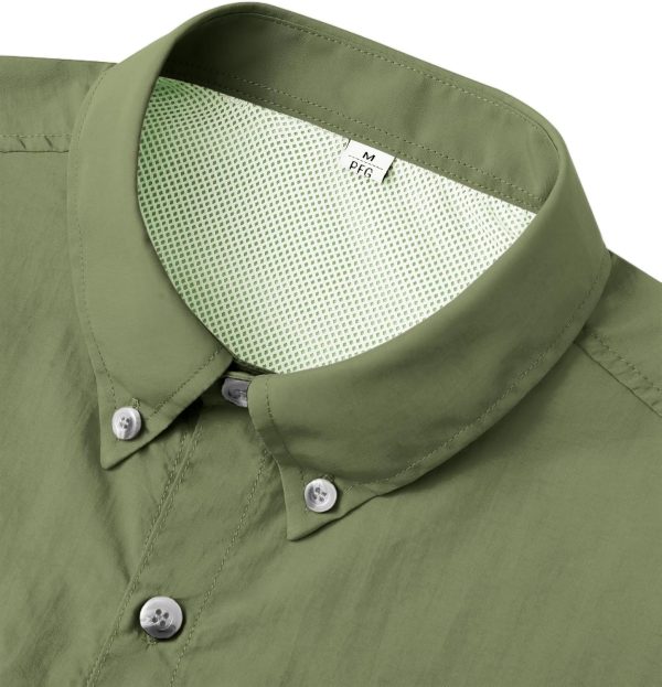 Alimens & Gentle Short Sleeve Fishing Shirt Wicking Fabric Sun Protection Casual Button Down Shirts - Image 18