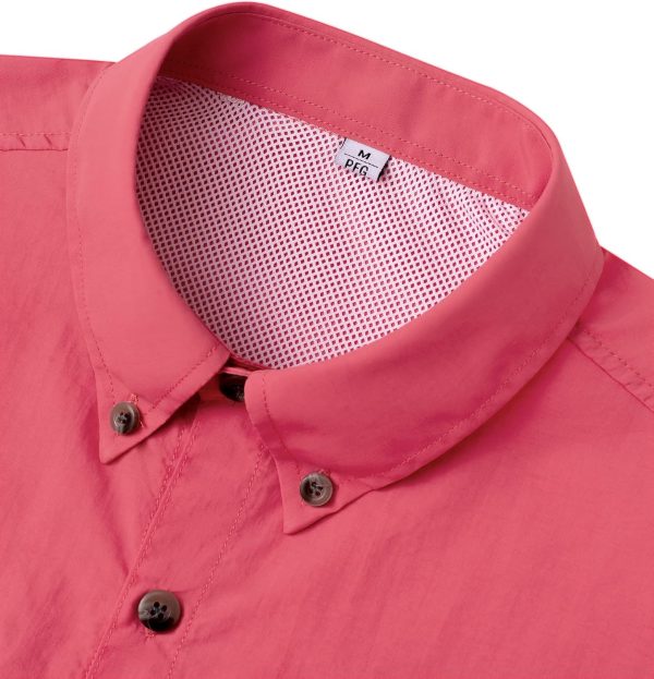 Alimens & Gentle Short Sleeve Fishing Shirt Wicking Fabric Sun Protection Casual Button Down Shirts - Image 23