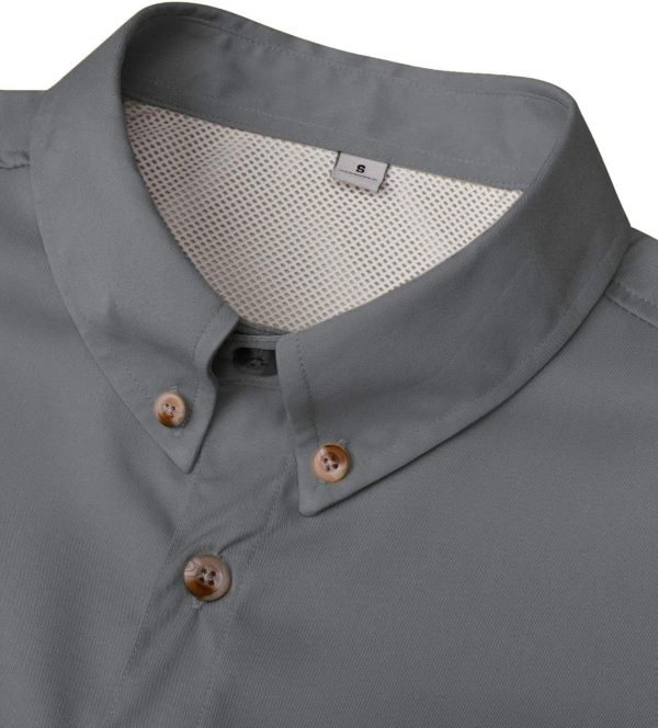 Alimens & Gentle Short Sleeve Fishing Shirt Wicking Fabric Sun Protection Casual Button Down Shirts - Image 36