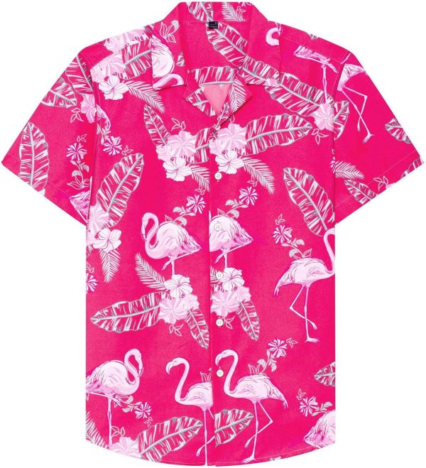 Alimens & Gentle Hawaiian Shirt for Men Summer Beach Casual Short Sleeve Button Down Shirts Printed Tropical Vacation Shirts - Image 112