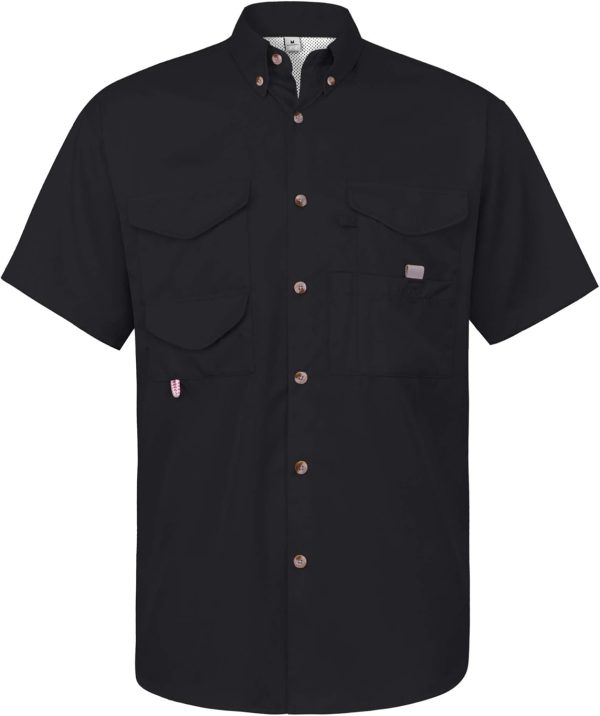 Alimens & Gentle Short Sleeve Fishing Shirt Wicking Fabric Sun Protection Casual Button Down Shirts - Image 47