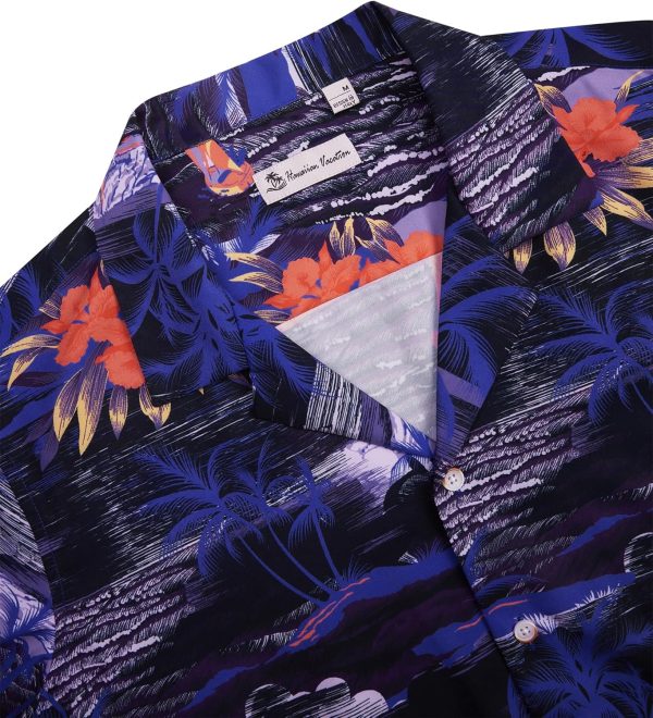 Alimens & Gentle Hawaiian Shirt for Men Summer Beach Casual Short Sleeve Button Down Shirts Printed Tropical Vacation Shirts - Image 122