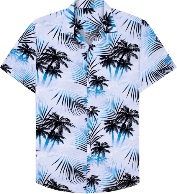 Alimens & Gentle Hawaiian Shirt for Men Summer Beach Casual Short Sleeve Button Down Shirts Printed Tropical Vacation Shirts - Image 125