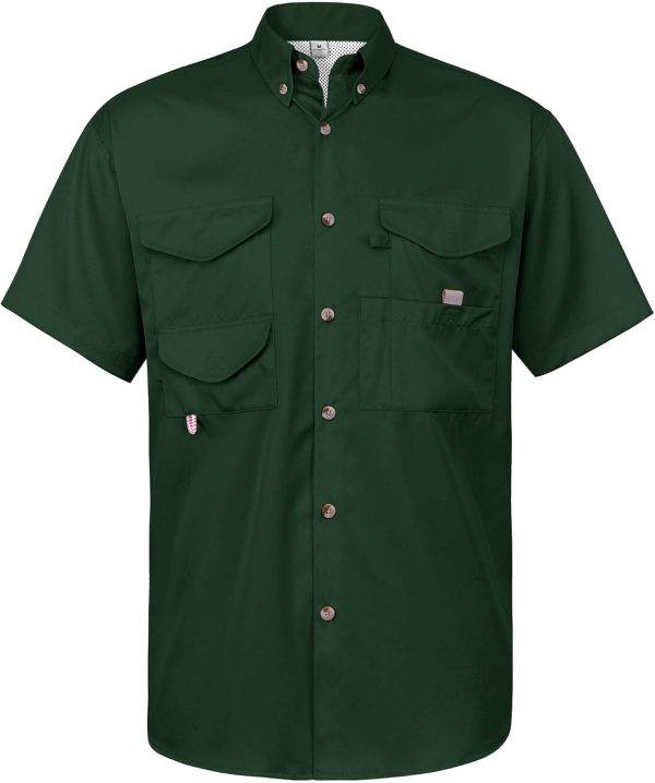 Alimens & Gentle Short Sleeve Fishing Shirt Wicking Fabric Sun Protection Casual Button Down Shirts - Image 61