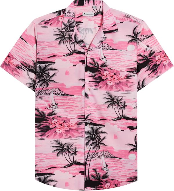 Alimens & Gentle Hawaiian Shirt for Men Summer Beach Casual Short Sleeve Button Down Shirts Printed Tropical Vacation Shirts - Image 137