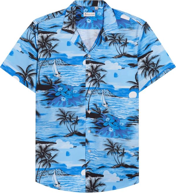 Alimens & Gentle Hawaiian Shirt for Men Summer Beach Casual Short Sleeve Button Down Shirts Printed Tropical Vacation Shirts - Image 141