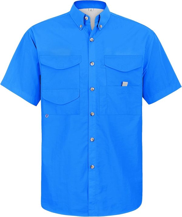 Alimens & Gentle Short Sleeve Fishing Shirt Wicking Fabric Sun Protection Casual Button Down Shirts - Image 75