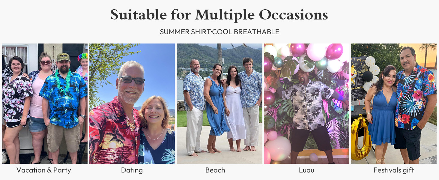 Tropical Print Shirts for Men Size Chart