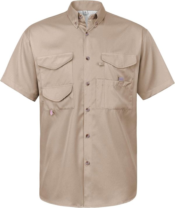 Alimens & Gentle Short Sleeve Fishing Shirt Wicking Fabric Sun Protection Casual Button Down Shirts - Image 89