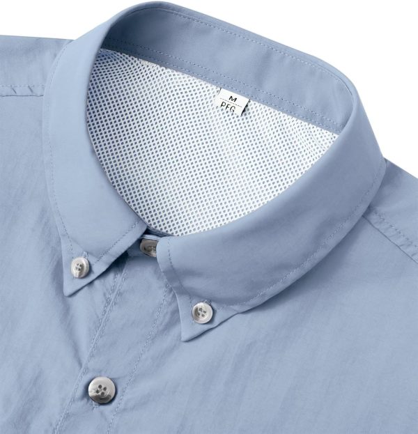 Alimens & Gentle Short Sleeve Fishing Shirt Wicking Fabric Sun Protection Casual Button Down Shirts - Image 106