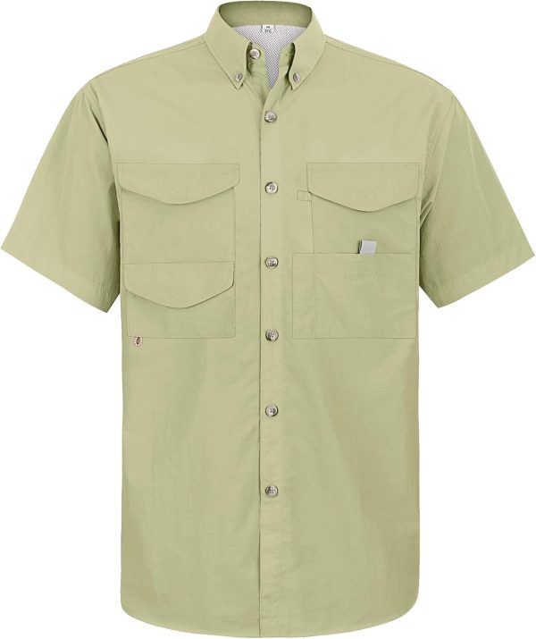 Alimens & Gentle Short Sleeve Fishing Shirt Wicking Fabric Sun Protection Casual Button Down Shirts - Image 109