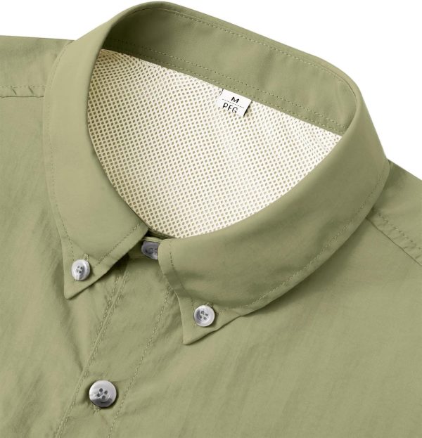 Alimens & Gentle Short Sleeve Fishing Shirt Wicking Fabric Sun Protection Casual Button Down Shirts - Image 112