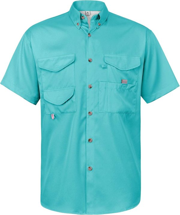 Alimens & Gentle Short Sleeve Fishing Shirt Wicking Fabric Sun Protection Casual Button Down Shirts - Image 123