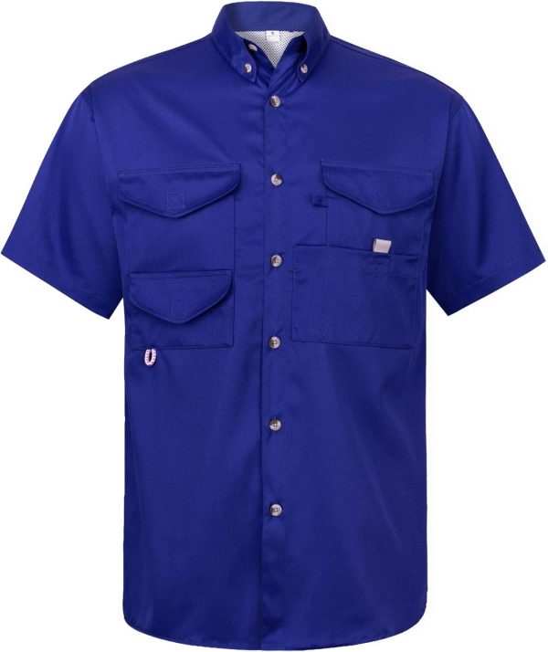 Alimens & Gentle Short Sleeve Fishing Shirt Wicking Fabric Sun Protection Casual Button Down Shirts - Image 130