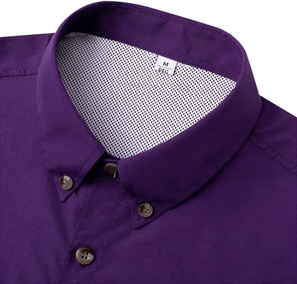 Alimens & Gentle Short Sleeve Fishing Shirt Wicking Fabric Sun Protection Casual Button Down Shirts - Image 140