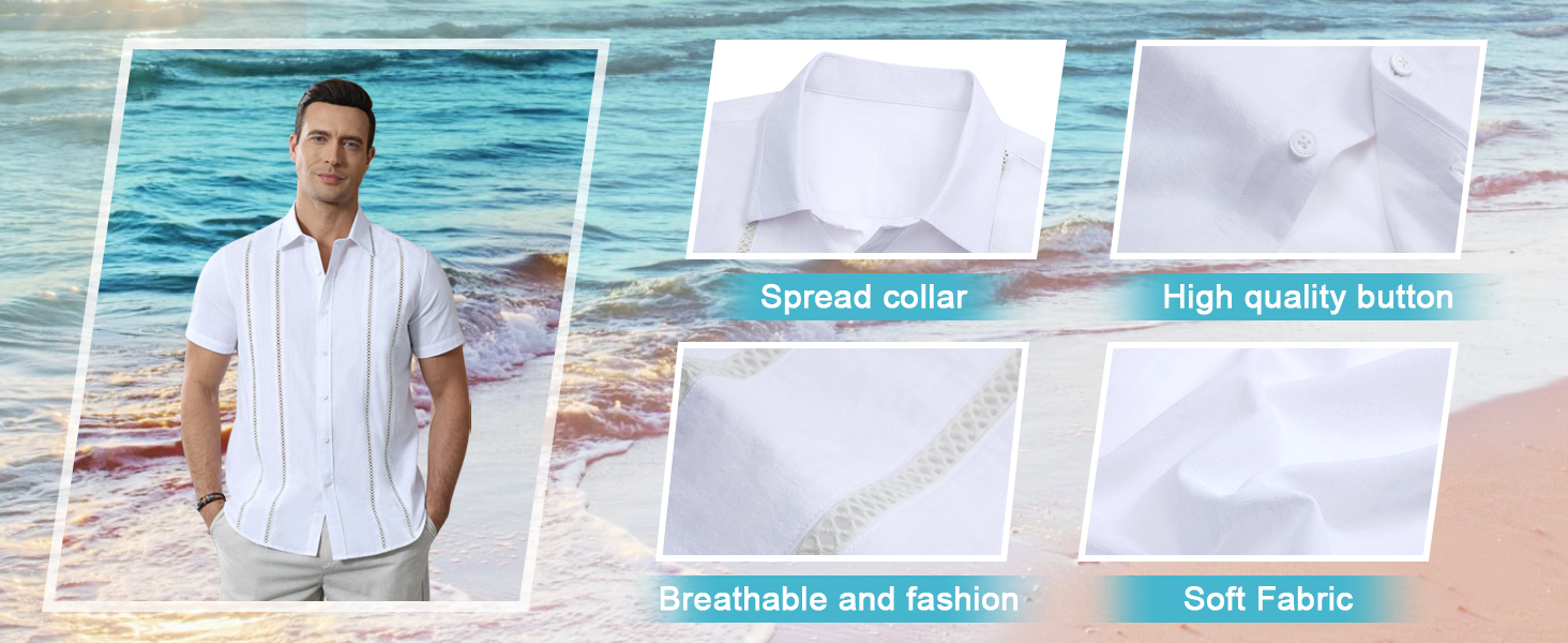 Alimens & Gentle mens short sleeve cotton linen shirts